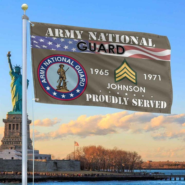 US Army National Guard Grommet Flag Custom Gift for Army National Guard Veteran Armed Forces Day Veterans Day - Liberish