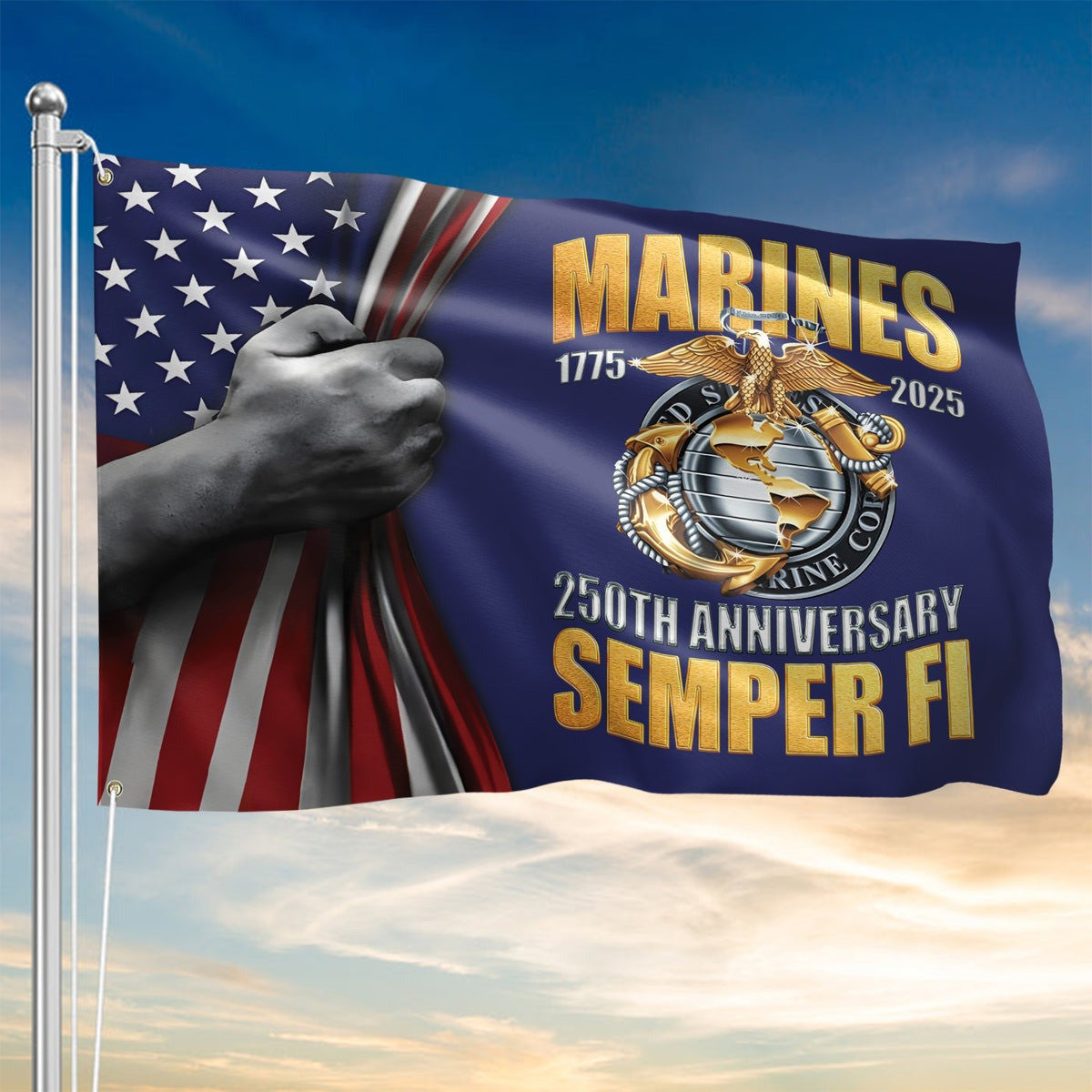 US Marines 1775 2025 250Th Anniversary Flag Proud USMC Outdoor Patriotic Decor - Liberish