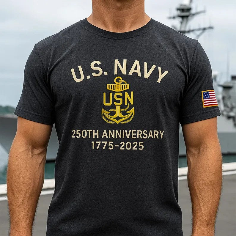 US Navy 1775 2025 T-Shirt 250th Anniversary USN Shirt Gifts For Patriots - Liberish
