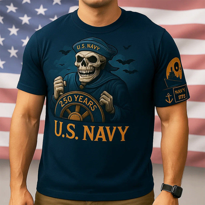 US Navy 250th Anniversary 1775 2025 T-Shirt Patriotic Shirt Gifts For Navy - Liberish