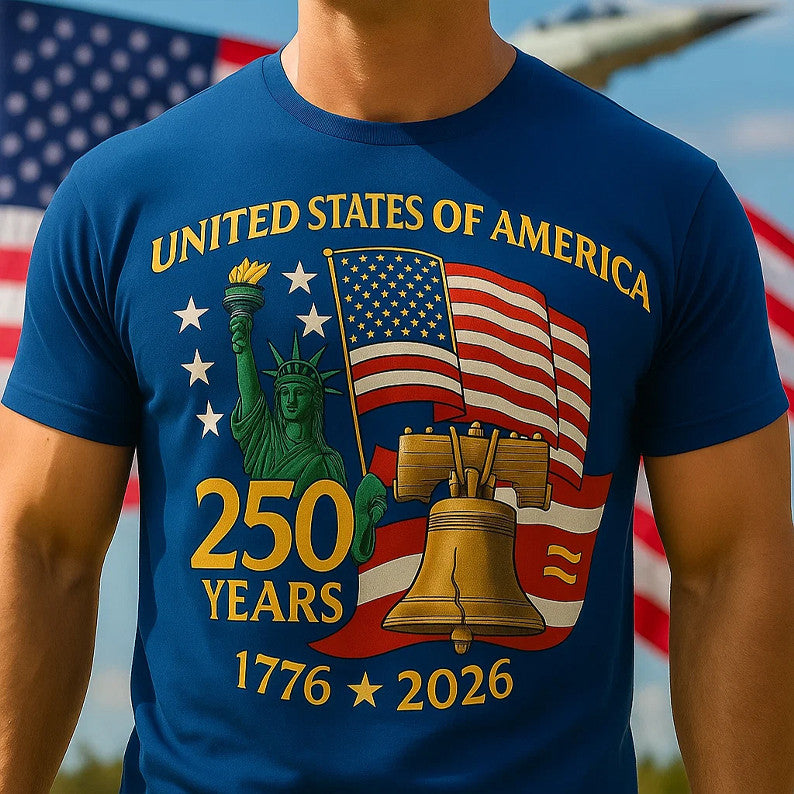 US Of America 250th Anniversary T-Shirt Men's Patriotic Clothing Gifts For Dad - Liberish