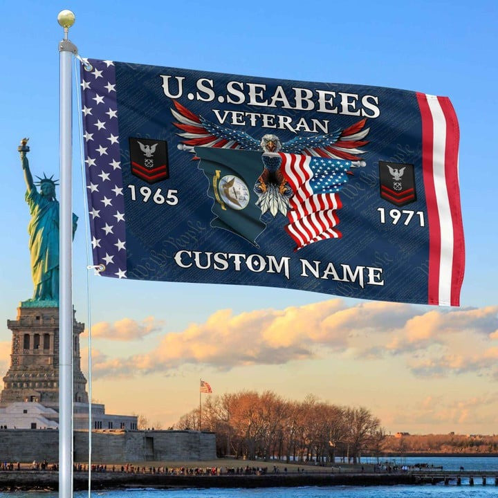 US Seabees Custom Grommet Flag Gifts for Seabees Veteran for Armed Forces Day and Veterans Day - Liberish