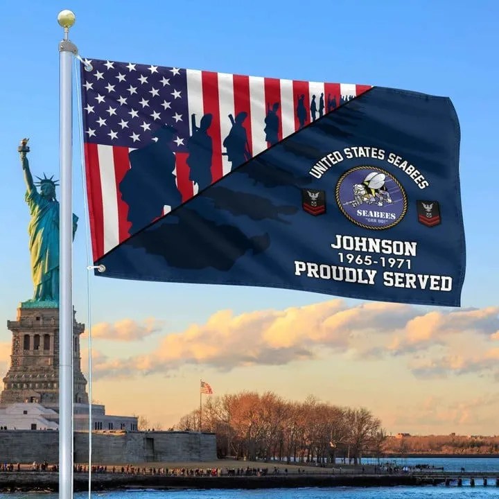 US Seabees Grommet Custom Flag Gift for Seabees Veteran Dad Husband Armed Forces Day Veterans Day - Liberish