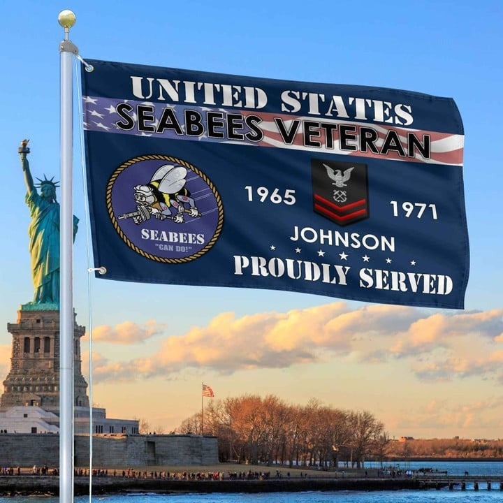 US Seabees Grommet Flag Custom Gifts for Seabees Veterans Armed Forces Day Veterans Day - Liberish