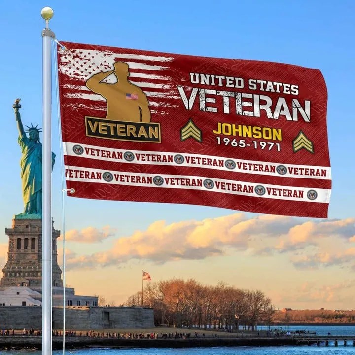 US Veteran Grommet Custom Flag Gift for Veteran Armed Forces Day Veterans Day - Liberish