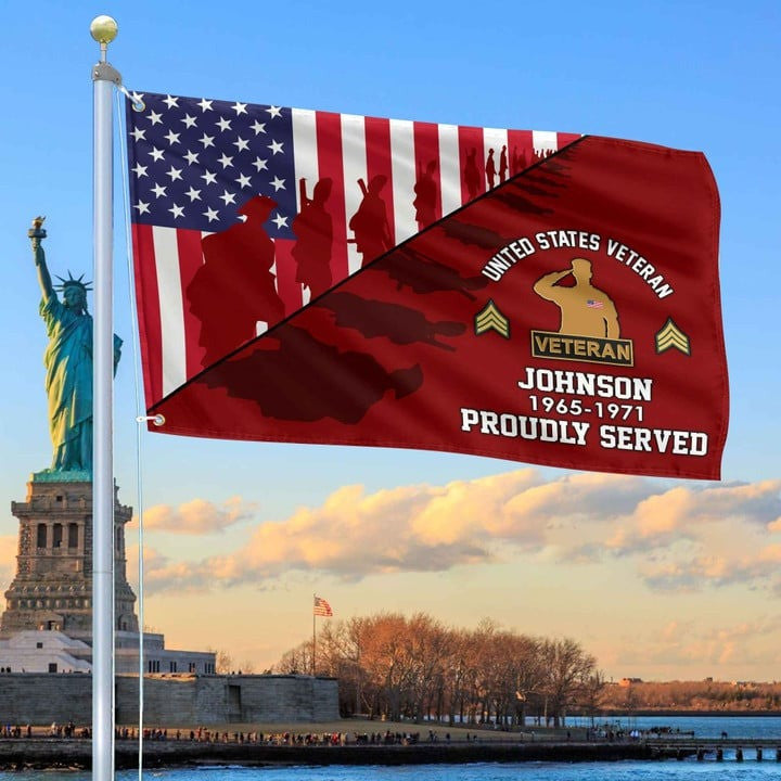 US Veteran Grommet Custom Flag Gift for Veteran Dad Husband Armed Forces Day Veterans Day - Liberish