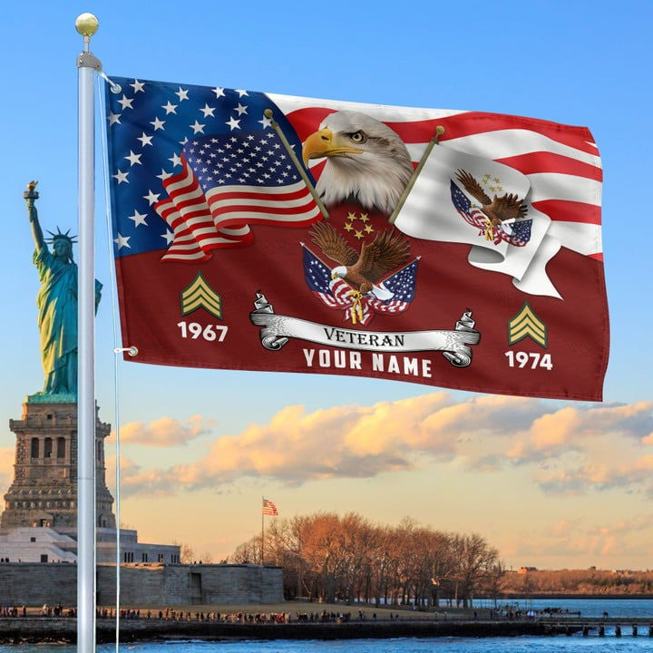 US Veteran Grommet Custom Flag Gift for Veteran Father Armed Forces Day Veterans Day - Liberish