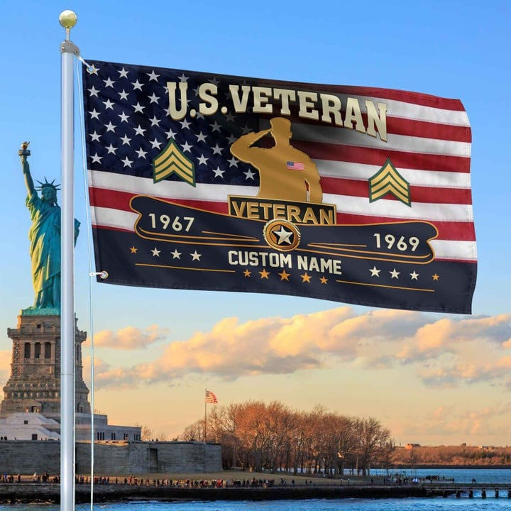 US Veteran Grommet Flag Custom Gift for US Veteran Armed Forces Day Veterans Day - Liberish