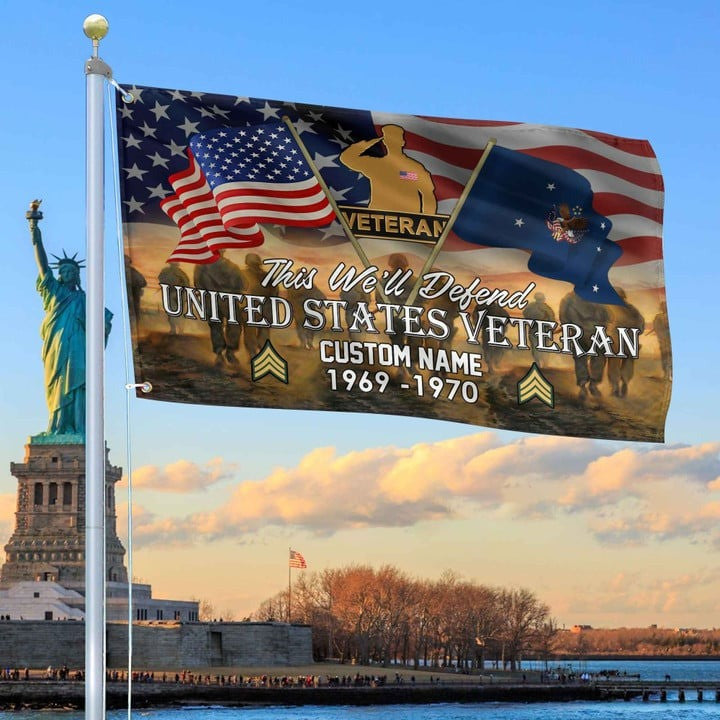 US Veteran Grommet Flag Custom Gifts for US Veteran Dad and Husband for Veterans Day - Liberish
