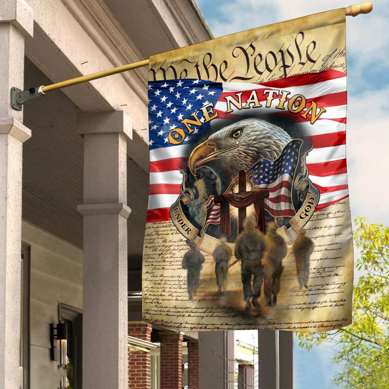 US Veteran One Nation Flag Patriotic Flag Veterans Day Decor Gift For Veterans - Liberish