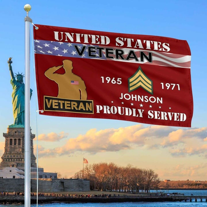 US Veterans Grommet Flag Custom Gift for US Veteran Armed Forces Day Veterans Day - Liberish