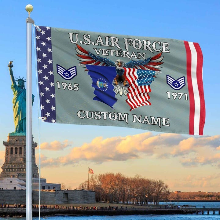 USAF Custom Grommet Flag 2 Gifts for Air Force Veteran for Armed Forces Day and Veterans Day - Liberish