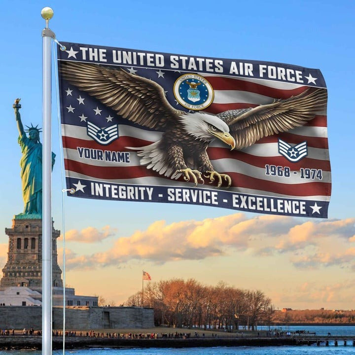 USAF Custom Grommet Flag Best Gifts for Air Force Veteran and Father for Armed Forces Day and Veterans Day - Liberish
