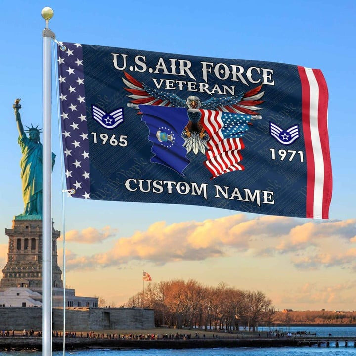 USAF Custom Grommet Flag Gifts for Air Force Veteran for Armed Forces Day and Veterans Day - Liberish