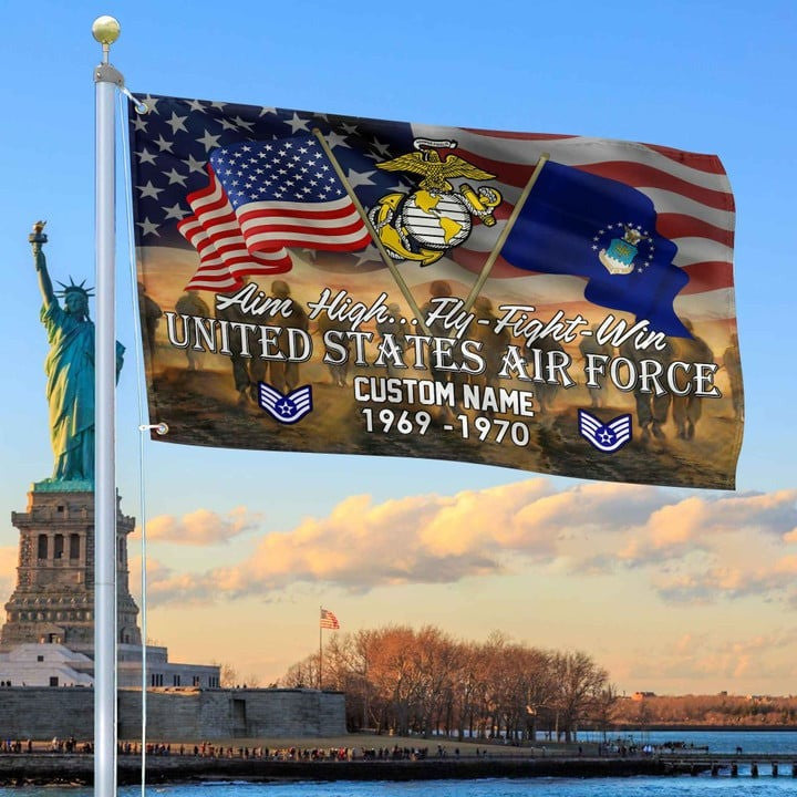 USAF Custom Grommet Flag Gifts for Airforce Veteran Dad and Husband for Veterans Day - Liberish
