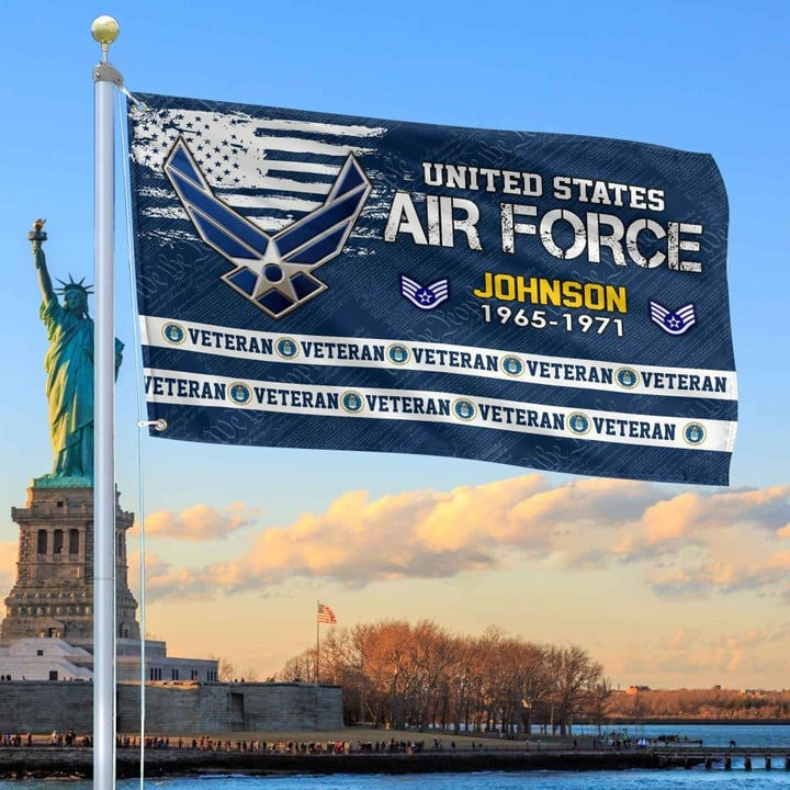 USAF Grommet Custom Flag 5 Gift for Air Force Veteran Armed Forces Day Veterans Day - Liberish