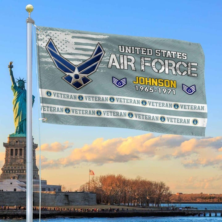 USAF Grommet Custom Flag Gift for Air Force Veteran Armed Forces Day Veterans Day - Liberish