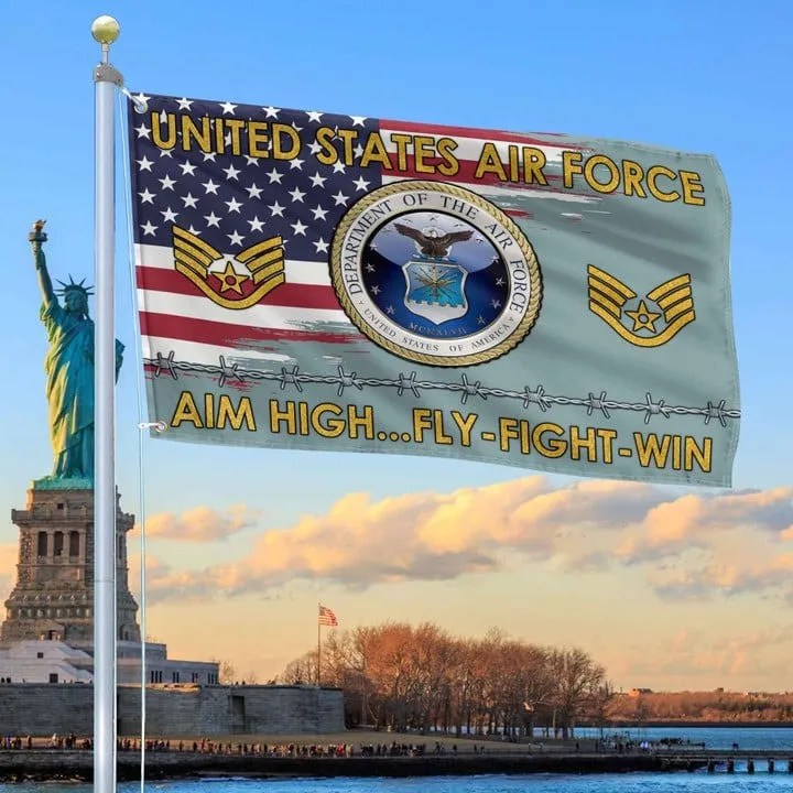 USAF Grommet Flag 2 Custom Gifts for Air Force Veteran Dad and Husband for Veterans Day - Liberish