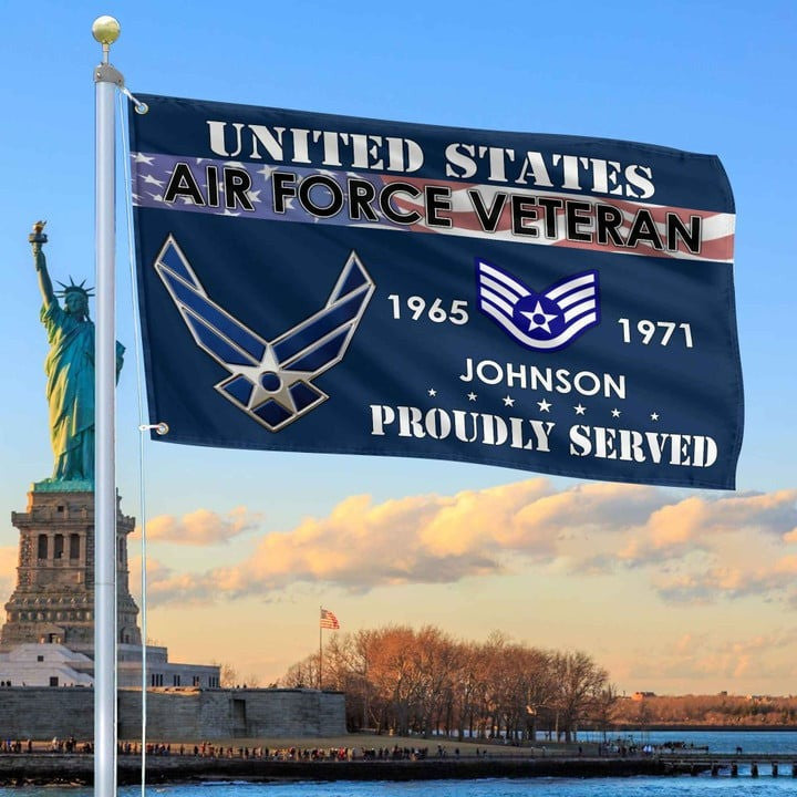 USAF Grommet Flag Custom Gift for Air Force Veteran Armed Forces Day Veterans Day - Liberish