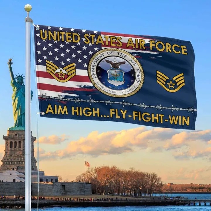 USAF Grommet Flag Custom Gifts for Air Force Veteran Dad and Husband for Veterans Day - Liberish