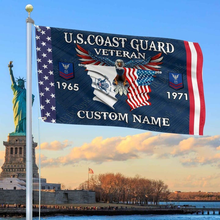 USCG Custom Grommet Flag Gifts for Coast Guard Veteran for Armed Forces Day and Veterans Day - Liberish