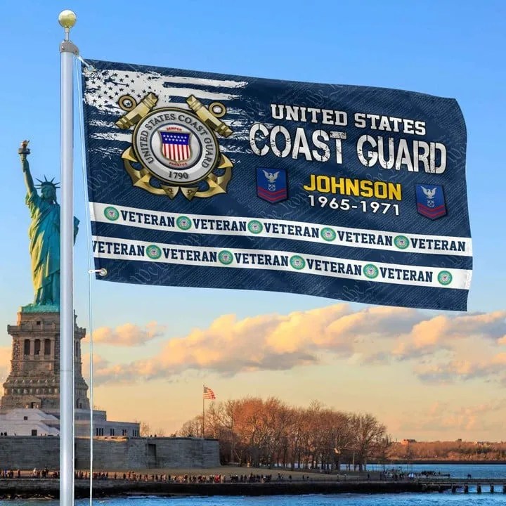 USCG Grommet Custom Flag Gift for Coast Guard Veteran Armed Forces Day Veterans Day - Liberish