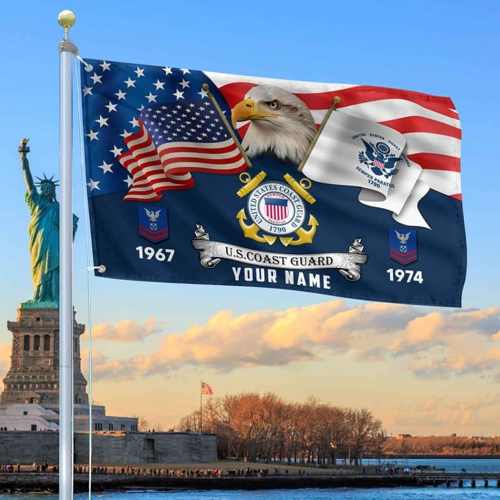 USCG Grommet Custom Flag Gift for Coast Guard Veteran Best Gift for Father Armed Forces Day Veterans Day - Liberish