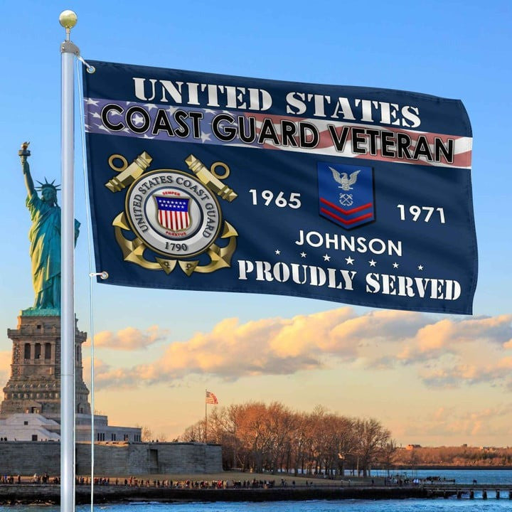 USCG Grommet Flag Custom Gift for Coast Guard Veteran Armed Forces Day Veterans Day - Liberish