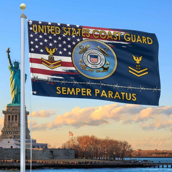 USCG Grommet Flag Custom Gifts for Coast Guard Veteran Dad and Husband for Veterans Day - Liberish
