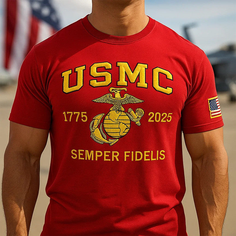 USMC 250th Anniversary Marine Corps Shirt Proud Military Marines T-Shirt Gifts For Him - Liberish