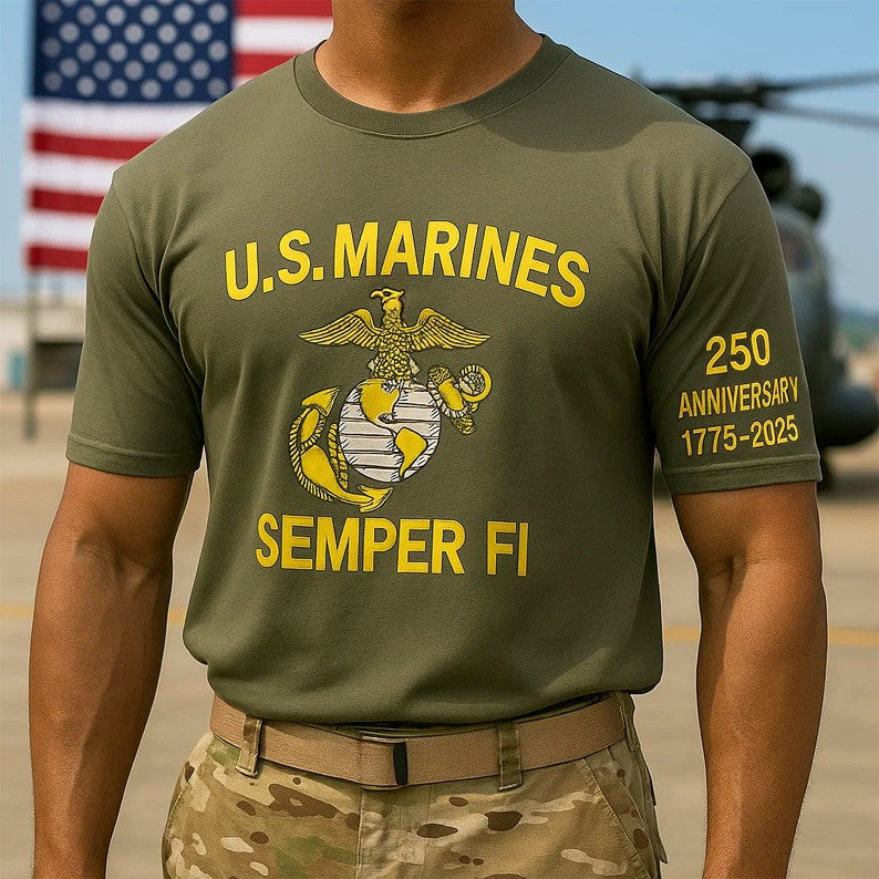 USMC 250th Anniversary T-shirt Gift For Patriotic, Military, Proud Military Navy - Liberish