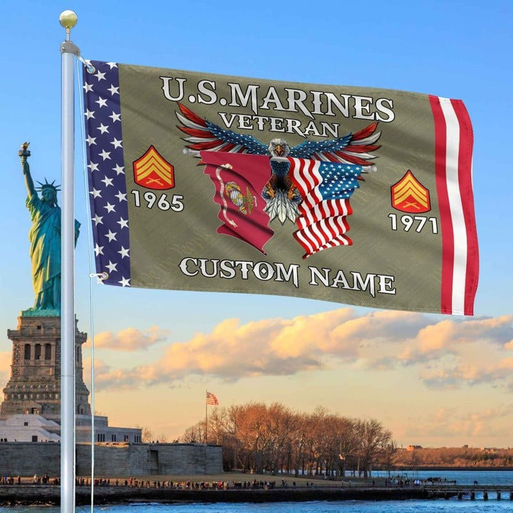 USMC Custom Grommet Flag Gifts for Proud Marine Veterans Armed Forces Day Veterans Day - Liberish