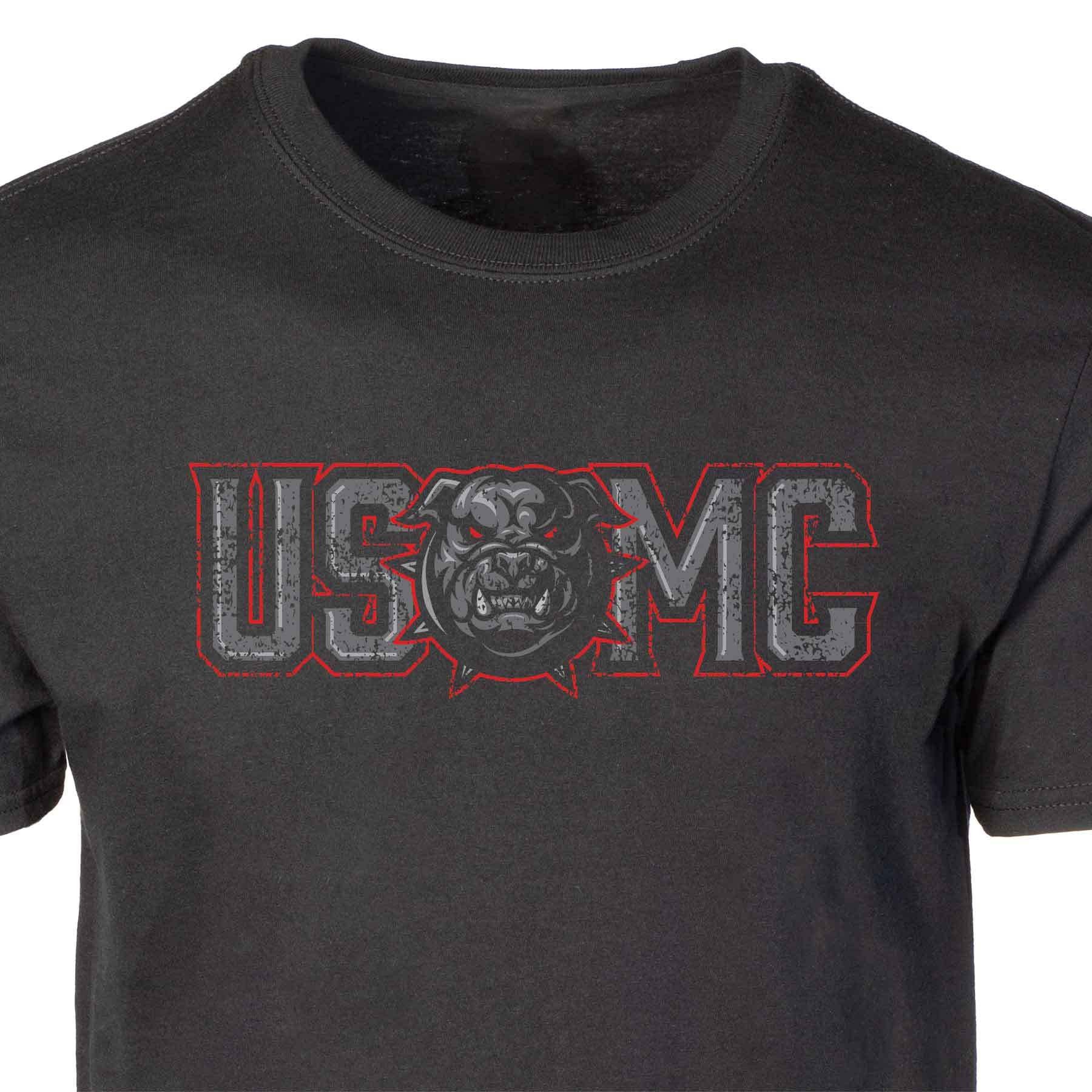 USMC Devil Dog T-Shirt Black Marine Corps Apparel Gifts For Father - Liberish