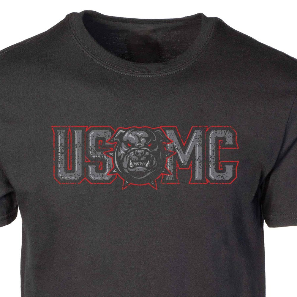 USMC Devil Dog T-Shirt Black Marine Corps Apparel Gifts For Father - Liberish
