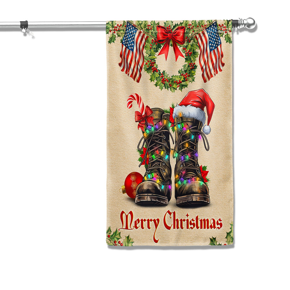 Veteran Christmas Flag Military Boots - Liberish