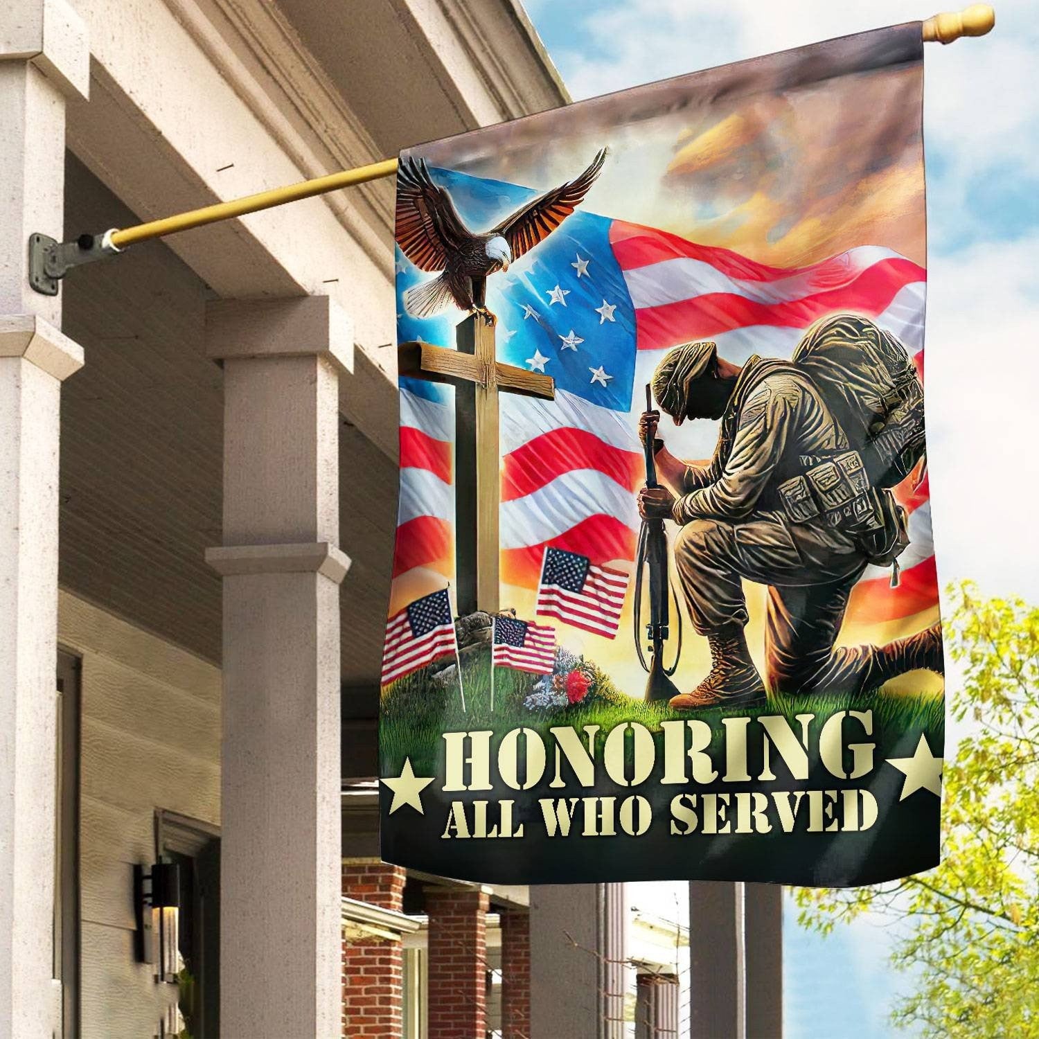 Veteran Honoring All Who Served Flag Patriotic Flag Gifts For Veterans - Liberish