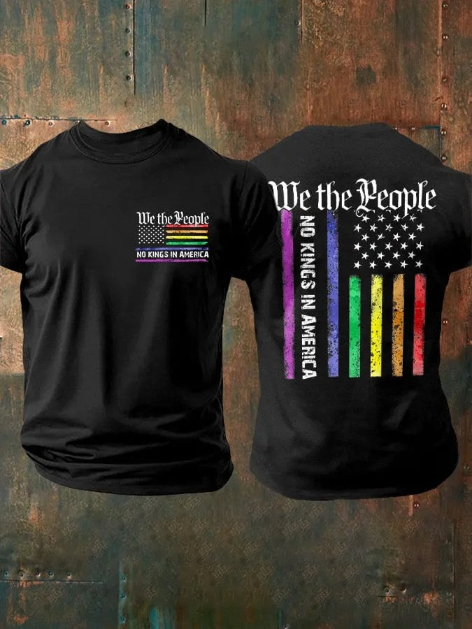 We The People No Kings In America Print T-Shirt American Democracy Shirt - Liberish