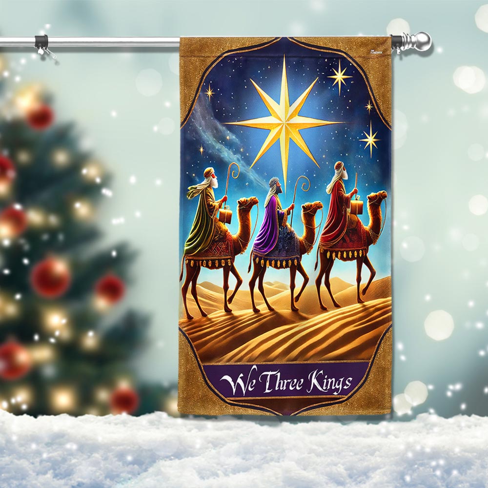 We Three Kings Nativity Three Wise Men Jesus Christmas Flag - Liberish