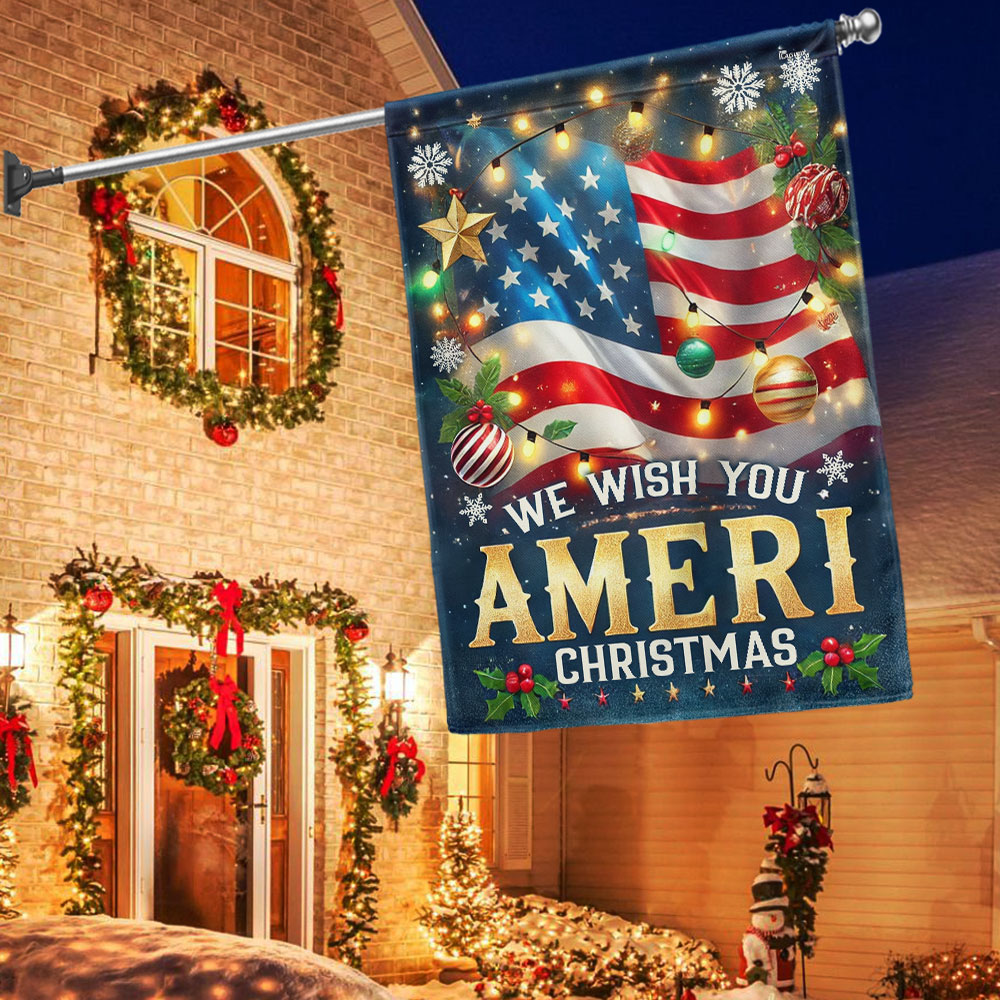 We Wish You Ameri Christmas American Flag - Liberish