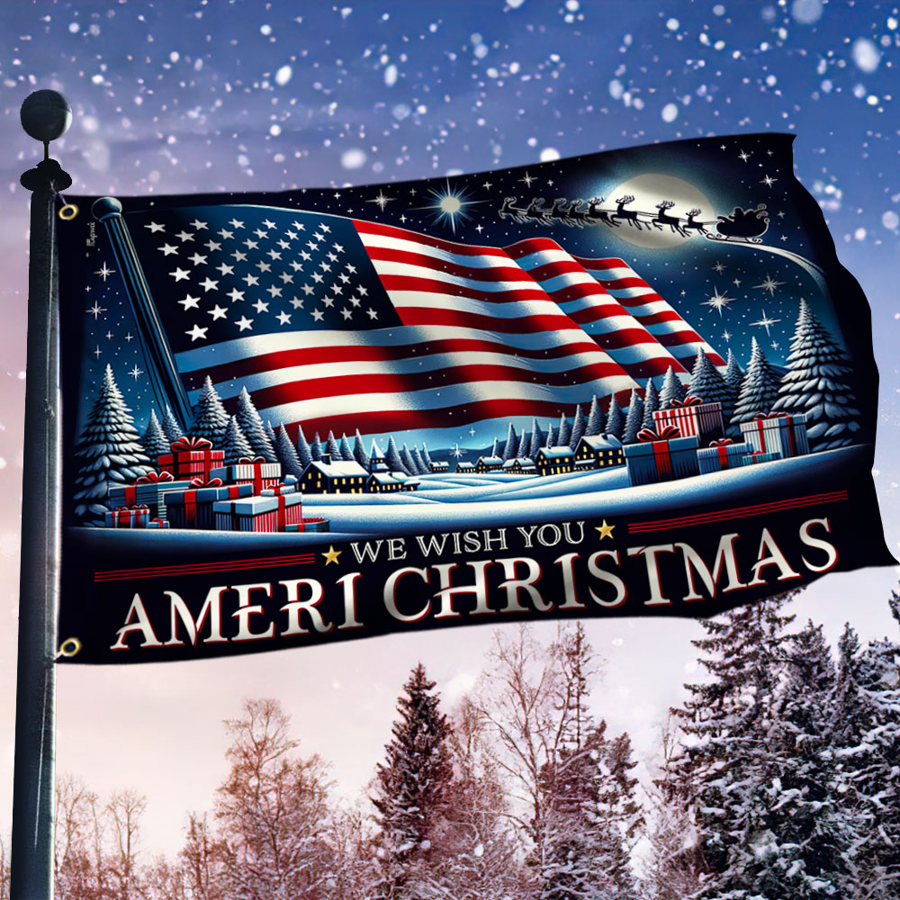 We Wish You Ameri Christmas Flag - Liberish