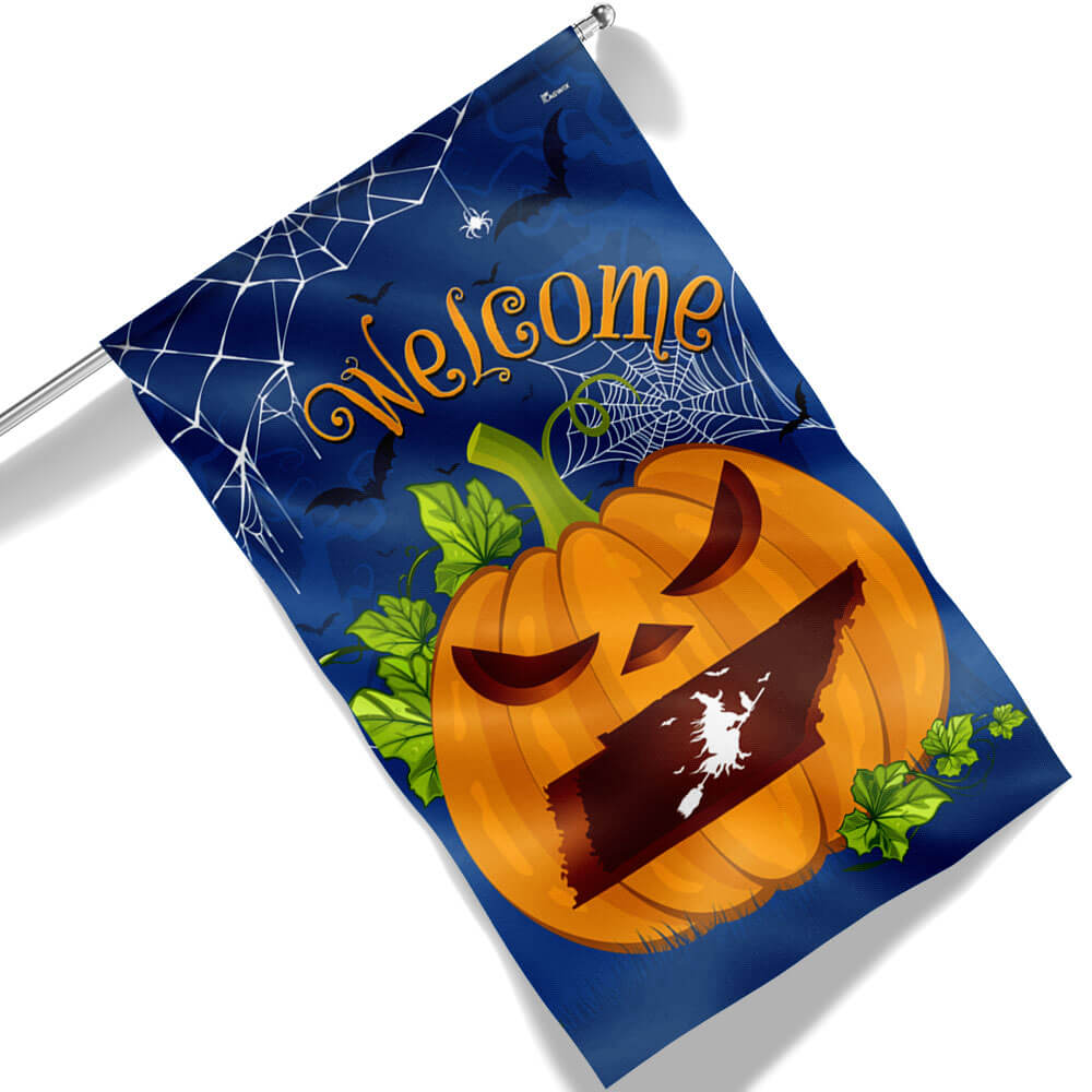 Welcome Tennessee Pumpkins Halloween Fall Flag - Liberish