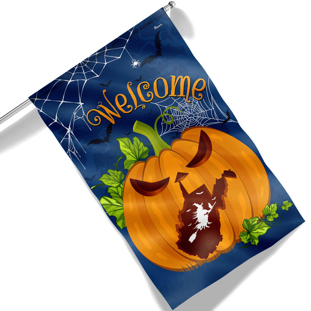 Welcome West Virginia Pumpkins Halloween Flag - Liberish