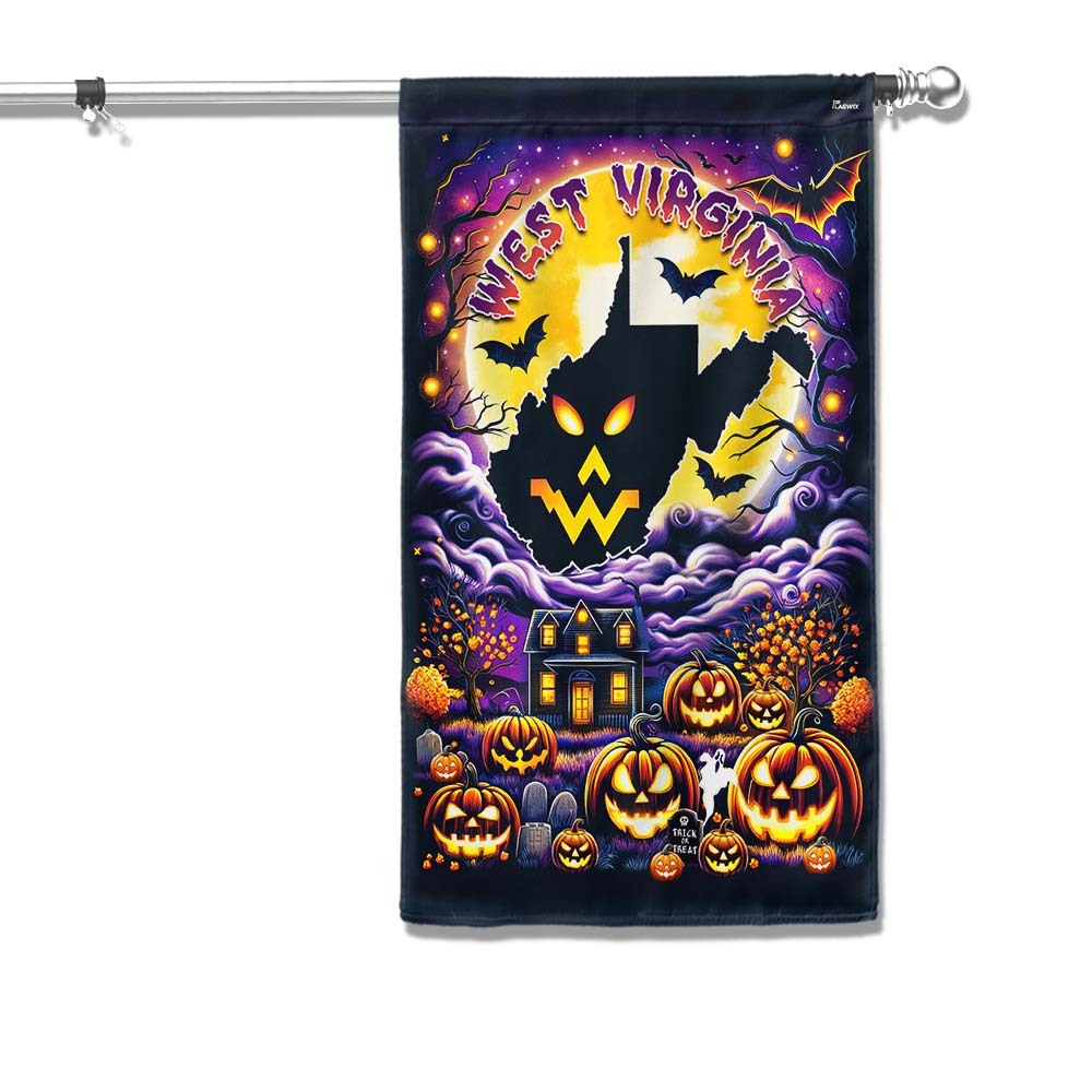 West Virginia Halloween Ghost Pumpkins Flag - Liberish