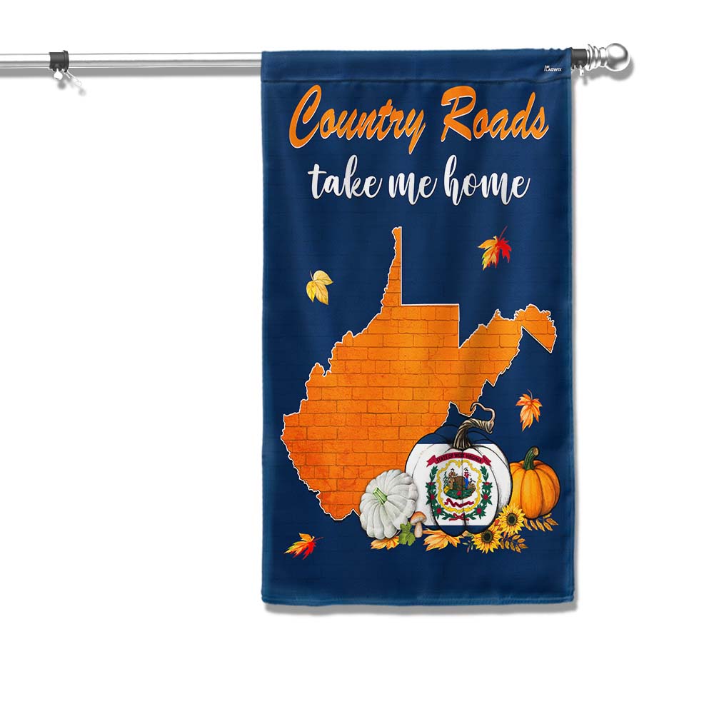 West Virginia Halloween Thanksgiving Take Me Home Country Roads Flag - Liberish