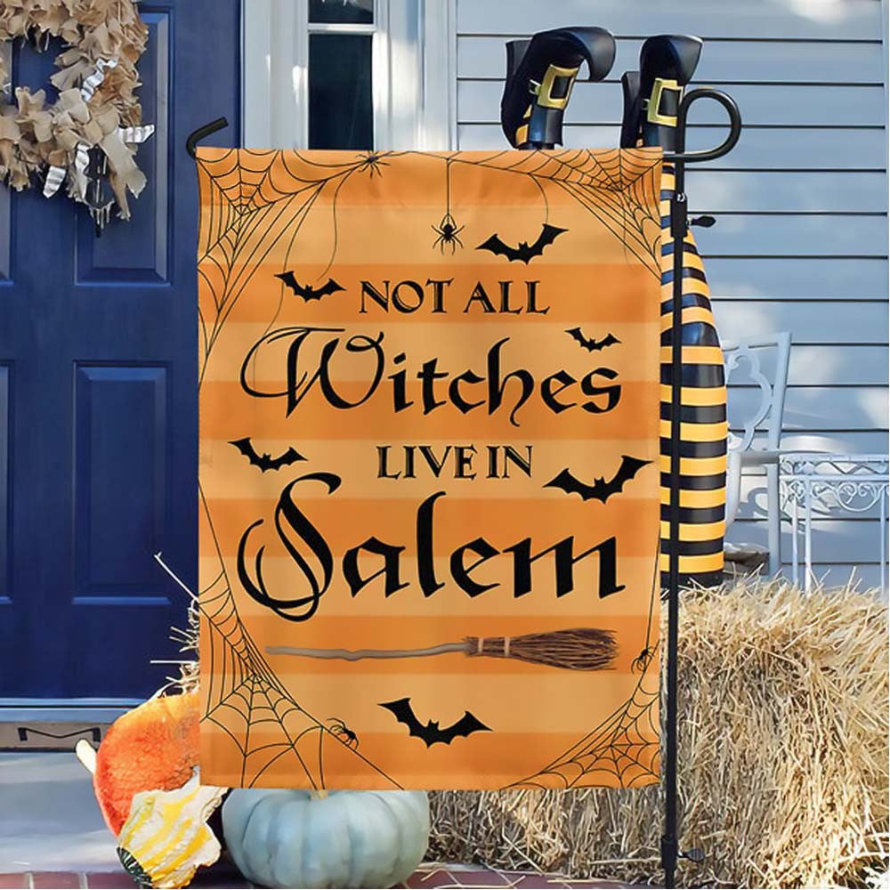Witch Witchcraft Halloween Flag Not All Witches Live In Salem Gift For Friends and Family on Halloween Day - Liberish