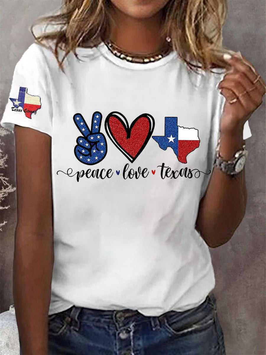 Women's Pray for Kill County-Texas Strong Printed Short Sleeve T-shirt Gift For Texans and American - Liberish