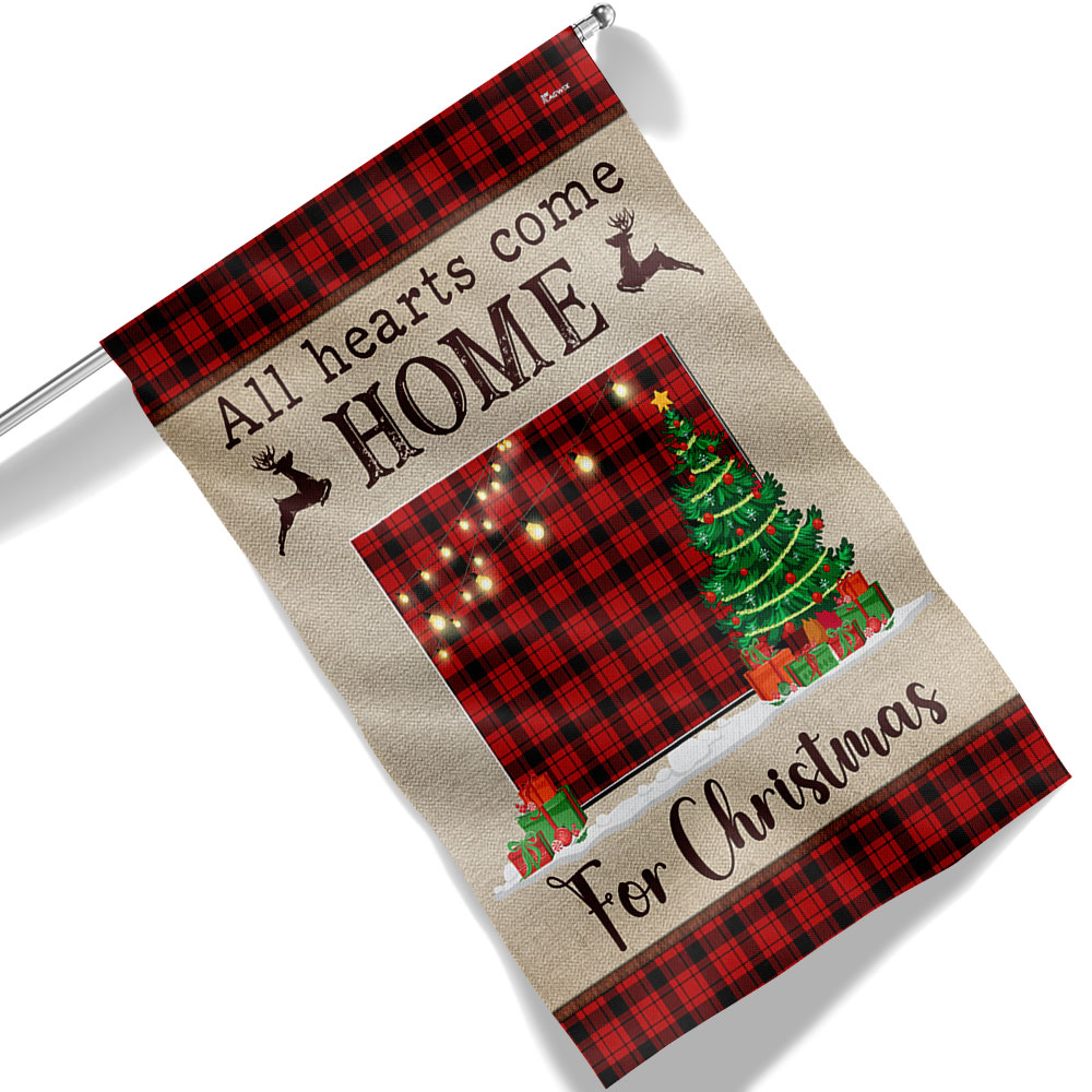 Wyoming Christmas Flag All Hearts Come Home For Christmas - Liberish