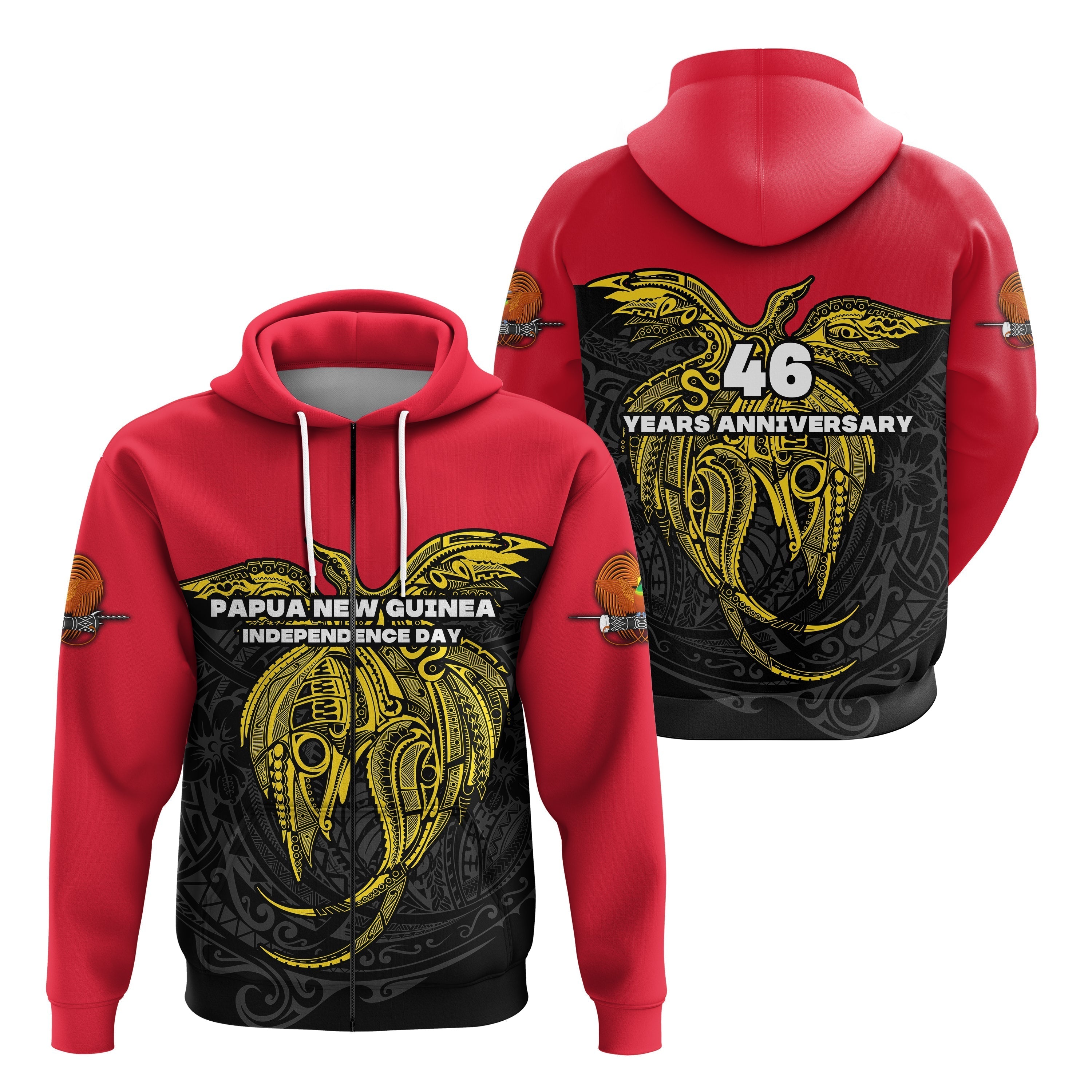 Papua New Guinea Zip Hoodie Independence Day Simple Style LT16