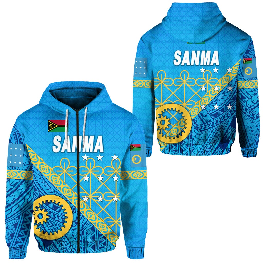 Sanma Province Zip Hoodie Vanuatu Pattern Unique Style LT8