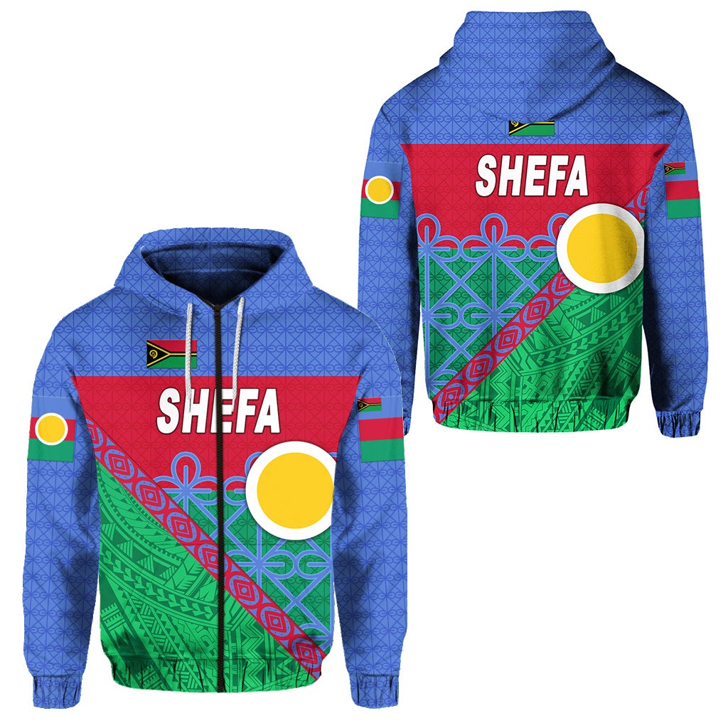 Shefa Province Zip Hoodie Vanuatu Pattern Unique Style LT8
